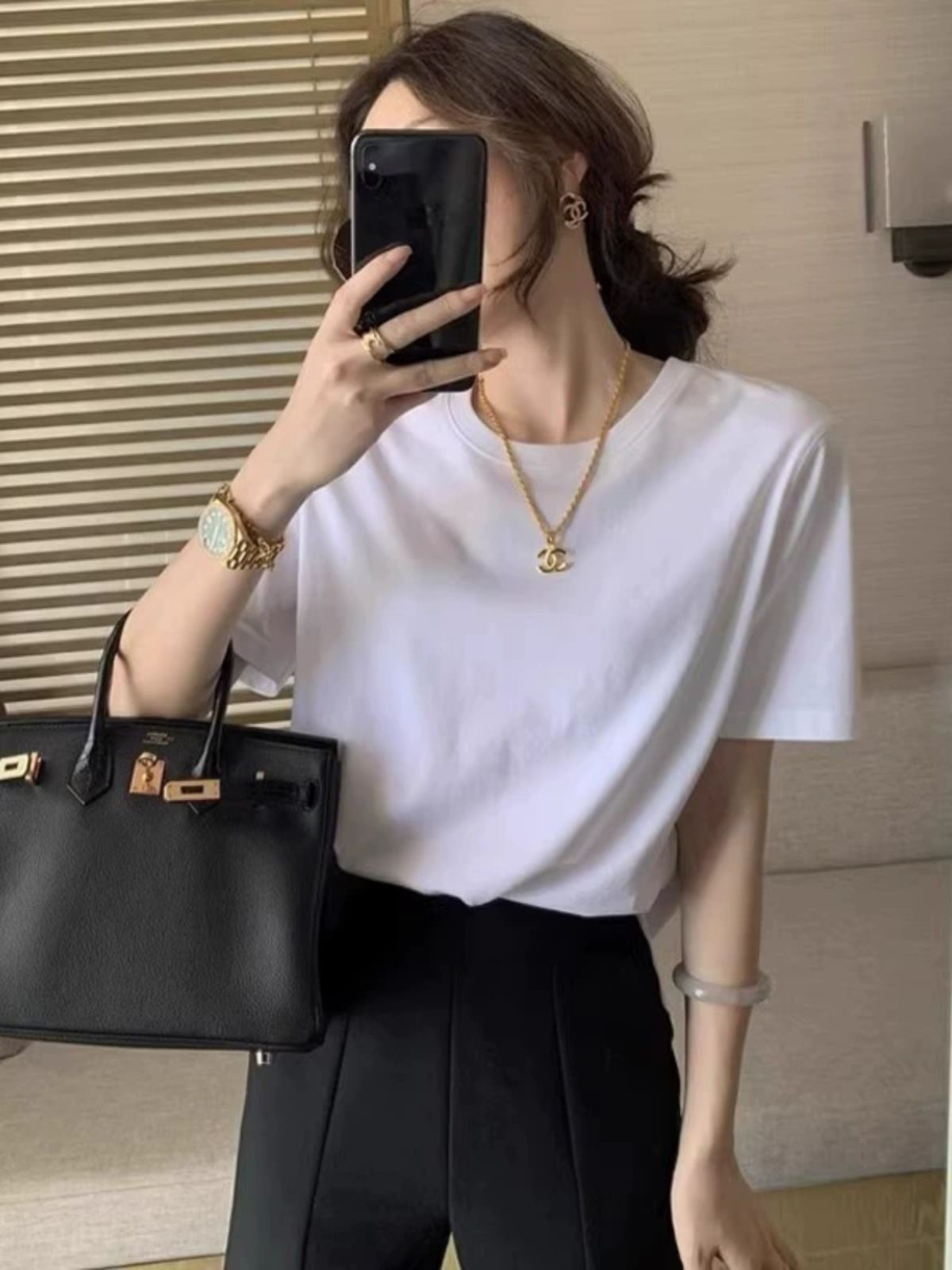 Summer Women's Retro Black Short-sleeved T-shirt Women's Pure Cotton Inner Fashion Bottoming Shirt Solid Color T-shirt Top_ecoleips.com