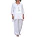 2023 European And American New Women's Fashion Cotton Linen Casual Plus Size Irregular Long Sleeve Wide Leg Pants_ecoleips.com