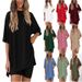 Women's Clothing Summer New Fashion Leisure Suit Solid Color Loose Pajamas Women's Clothing_ecoleips.com