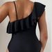 Women's Clothing Swimsuit Female Pure Color Sexy Tulle Breathable One Piece Swimsuit_ecoleips.com