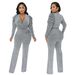 Women's Clothing Cinching V Neck Puff Sleeve Glossy Knit Sexy V-Neck Belted Jumpsuit With Puff Sleeves & Metallic Finish - Women's Shiny Knit Romper_ecoleips.com