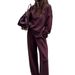 Women's Clothing Soft & Stylish Solid Color Pullover Hoodie Set - Relaxed Fit Long Sleeve Tracksuit For Women, Casual Loungewear & Streetwear_ecoleips.com