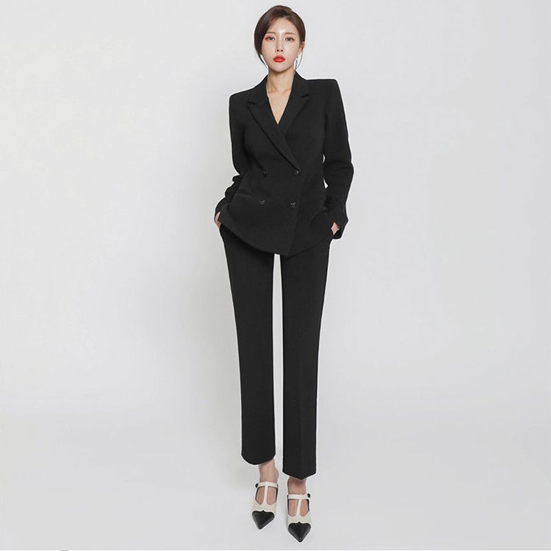 girl Girl 2022 Spring And Autumn New Trendy Women's Suit Set Elegant Korean Style Professional OL Interview Formal Waist-Cinching_ecoleips.com