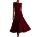 Women's Clothing Women's Sleeveless Summer Dress Style Draped Neck Slim Waist Mid-Length Evening Gown For Formal & Casual For Women_ecoleips.com