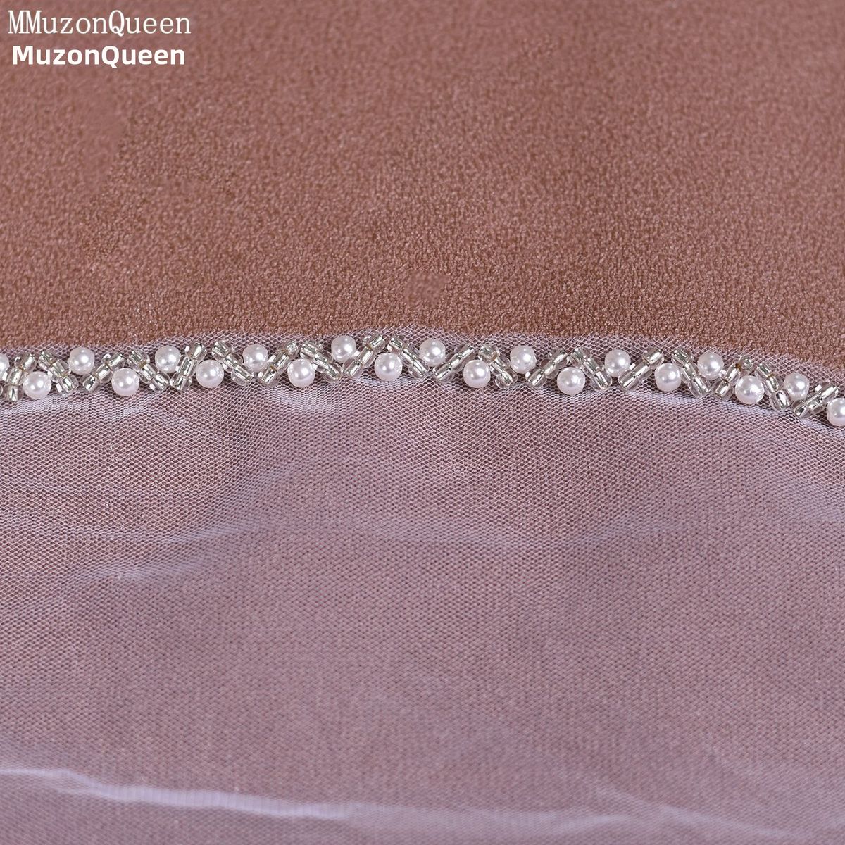 Manzhen French Style Beaded Veil Cathedral Length Wedding Veil Exquisite Main Dress Accessory for Brides Leaving Home V156_ecoleips.com