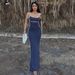 New Women's Clothing Fashion Temperament Color Matching Suspender Tight Hip Elastic Dress_ecoleips.com