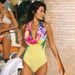 Bright Yellow Printed One Piece Swimsuit Set For Women Wrap Skirt One Size Fits All_ecoleips.com