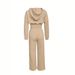 Women's Long Sleeved Two Piece Set Casual Look Hooded Trouser Length Stylish Design_ecoleips.com