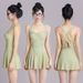 Women's Slimming One Piece Swimsuit Concealing Tummy Supporting Waist Flattering Young Women Perfect Swimwear_ecoleips.com