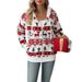 Women's Long-Sleeved Cardigan For Autumn And Winter, Christmas Printed Plush Zipper Jacket_ecoleips.com