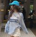 Earth Shop Letter Printing Light And Thin Long Sleeve T-Shirt Top Women's Spring Casual Loose Design Sunscreen Air Conditioning Blouse_ecoleips.com