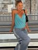 Weird Puss Hottie Backless Tank Top Women Sexy Cross Ruched Patchwork Sleeveless Stretch Wild Trend Midnight Street Club Vest_ecoleips.com