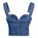 Sale Versatile Strap Button Adjustable Slim Fit Backless Denim Tube Top Camisole Hot Girl_ecoleips.com