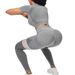 Women's Clothing Solid Color Seamless Peach Hip Lifting Short Sleeved Trousers 2 Piece Suit Running Fitness Sportswear Yoga Clothes_ecoleips.com