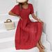 European And American Style Women's V Neck Polka Dot Pullover Casual Dress Spring/Summer New Arrivals SuperBuy Hot Selling_ecoleips.com