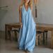 Women's Casual Sleeveless Long Dress With Pockets Loose Fit Cotton Linen Blend New_ecoleips.com