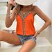 Women's Color Block Sleeveless Cami Top - Summer Contrast Trim Tank With Adjustable Straps_ecoleips.com