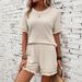 Women's Clothing Tops And Shorts Suits Round Neck Pullover Tops_ecoleips.com
