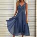 2025 Sleeveless Chiffon Patchwork Lace Hollow Out Women's Long Dress Bridesmaid Evening Gown_ecoleips.com