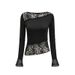 2023 Autumn New Women's Fashion Sexy Slim Lace Patchwork Long Sleeve T-Shirt_ecoleips.com