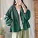 Cotton-Linen Jacquard Coat; Cardigan-Style Top For Women, Suitable For Spring/Summer Seasons; Featuring A Traditional Et_ecoleips.com