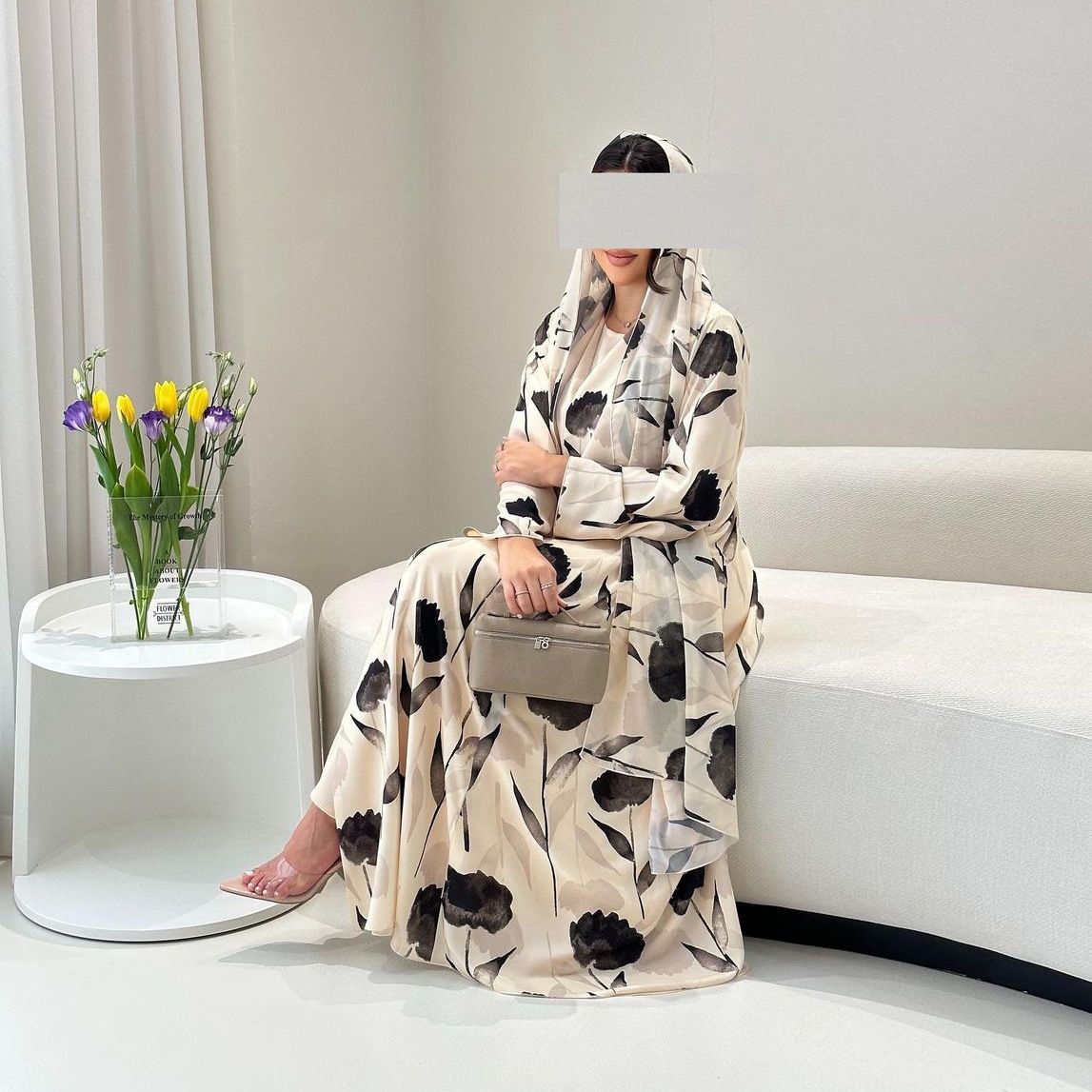 Women's Clothing Headscarf Long Sleeved Printed Robe Coat_ecoleips.com