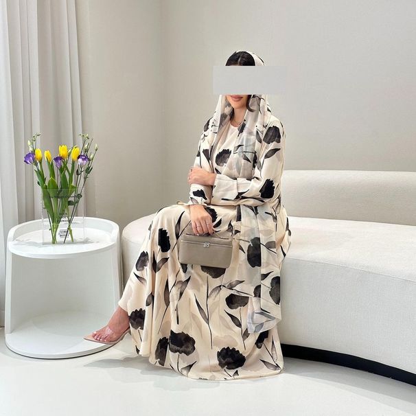 Women's Clothing Headscarf Long Sleeved Printed Robe Coat_ecoleips.com