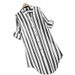 Women's Clothing Women's Fashion Striped Long Sleeved Shirt Casual Plus Size Cotton And Linen Blend For Formal & Casual_ecoleips.com
