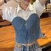 Women's Clothing Design Niche Spring And Summer New French Retro Slim Fit Short Sleeved Top_ecoleips.com