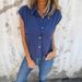 Women's Clothing Summer Solid Color Lapel Cotton And Linen Vest_ecoleips.com