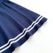 Women's White Short Sleeve Peter Pan Collar Bow Sundress Striped Hem Stretchy Ribbed Knit A-Line Mini Dress Casual Party Dress_ecoleips.com