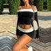 Voya Women's Fashion Trend Contrasting Color Fashion Set, Spring And Summer Sexy Pure Desire Shorts Two-piece Set_ecoleips.com