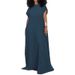 Plus Size Women's Denim Sleeveless Backless Long Dress_ecoleips.com