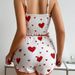 Cross-Border Hot-Selling Women's Homewear Heart Print Camisole Shorts Casual Ribbed Wearable European And American Style_ecoleips.com