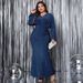 New V-neck Long-sleeved Fishtail Evening Dress Cross-border Large Size Sexy Flash High Waist Dress_ecoleips.com