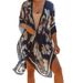 Women's Clothing Summer New Mid Length Slit Chiffon Printed Beach Sun Protection Shirt Holiday Style_ecoleips.com