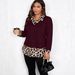 2026 Hot Girl Leopard Print Patchwork Collared Long Sleeve T-shirt For Women, New Spring European And American Style_ecoleips.com