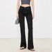 Women's Clothing Slightly Elastic Denim Slightly Flared Pants Classic Slender Legs Side Slits Slim Tall Jeans For Women_ecoleips.com