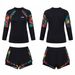 Plus Size Women's Swimsuit Long Sleeved Sun Protective Two Piece Design Slimming And Flattering For Hot Springs_ecoleips.com