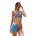 Verve 2024 Summer New Style Women's Low Neck Knitted Color Block Tube Top Slim Fit Casual Shorts Set_ecoleips.com