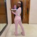 Women's Casual Sporty 3-Piece Set Color-Block Gym Outfit for Streetwear And Workouts Cropped Long Sleeve Top High-Waisted Lounge Pants Trendy_ecoleips.com
