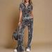 Women's Knitted Summer T-Shirt Set Popular Export Top And Bottoms Ensemble Best Selling Fashion_ecoleips.com
