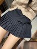 Preppy Style Red Polka Dot Midi Skirt High Waisted Slimming Tie Waist Petite Pleated New Autumn Women's Bottoms_ecoleips.com