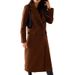 Classic Double-Breasted Wool Blend Coat For Women – Elegant Notch Lapel, Long Sleeve, Versatile Office & Casual Wear_ecoleips.com
