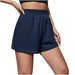 Aria Basics Aria Basics 2022 Summer Women's Fashion European And American Cross-Border Elastic Waist Loose Wide-Leg Solid Color Casual_ecoleips.com