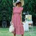 New Product On : 2026 Summer Vintage Women's Mid-Length Dress, European And American Style High-Waisted Round-Neck_ecoleips.com