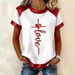 Women's Short Sleeve T-Shirt Waffle-Knit 3D Printed Retro Streetwear Soft And Breathable 5 Colors S-5XL_ecoleips.com
