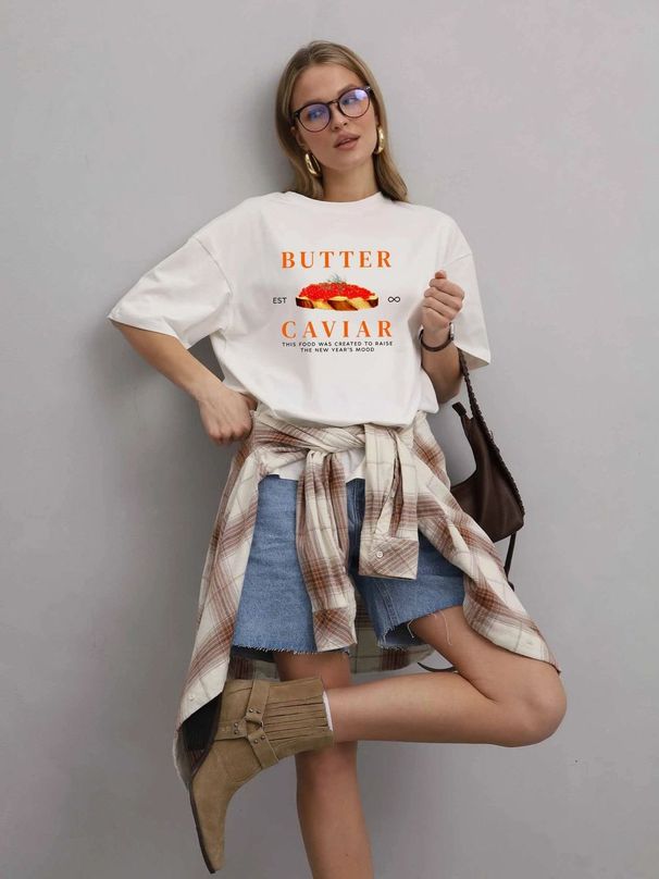Cute Style BF American Retro Casual Trendy Comfortable Summer New Loose Versatile 100% Cotton T-shirt_ecoleips.com