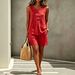 Women's V Neck Button down Sleeveless Vest Top And Shorts Two Piece Set Spring Summer Fashion Comfortable Breathable Clothing_ecoleips.com