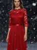 K Evening Dress Fashion Dress Round Neck Lace Long Dress Evening Dress Women's Dress_ecoleips.com
